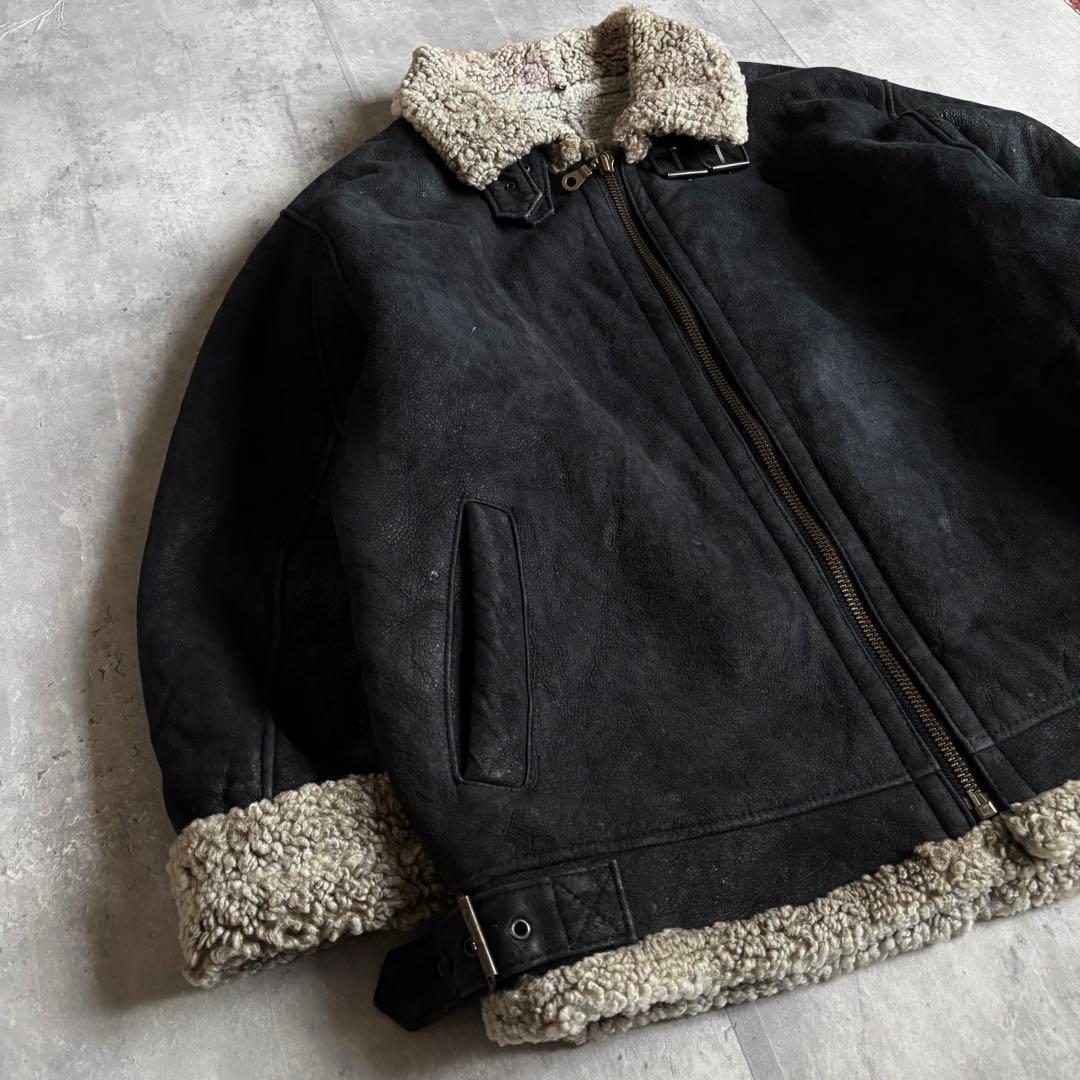 90s vintage】B-3 フライトジャケット ヌバック 本革 墨黒 短丈 - メルカリ