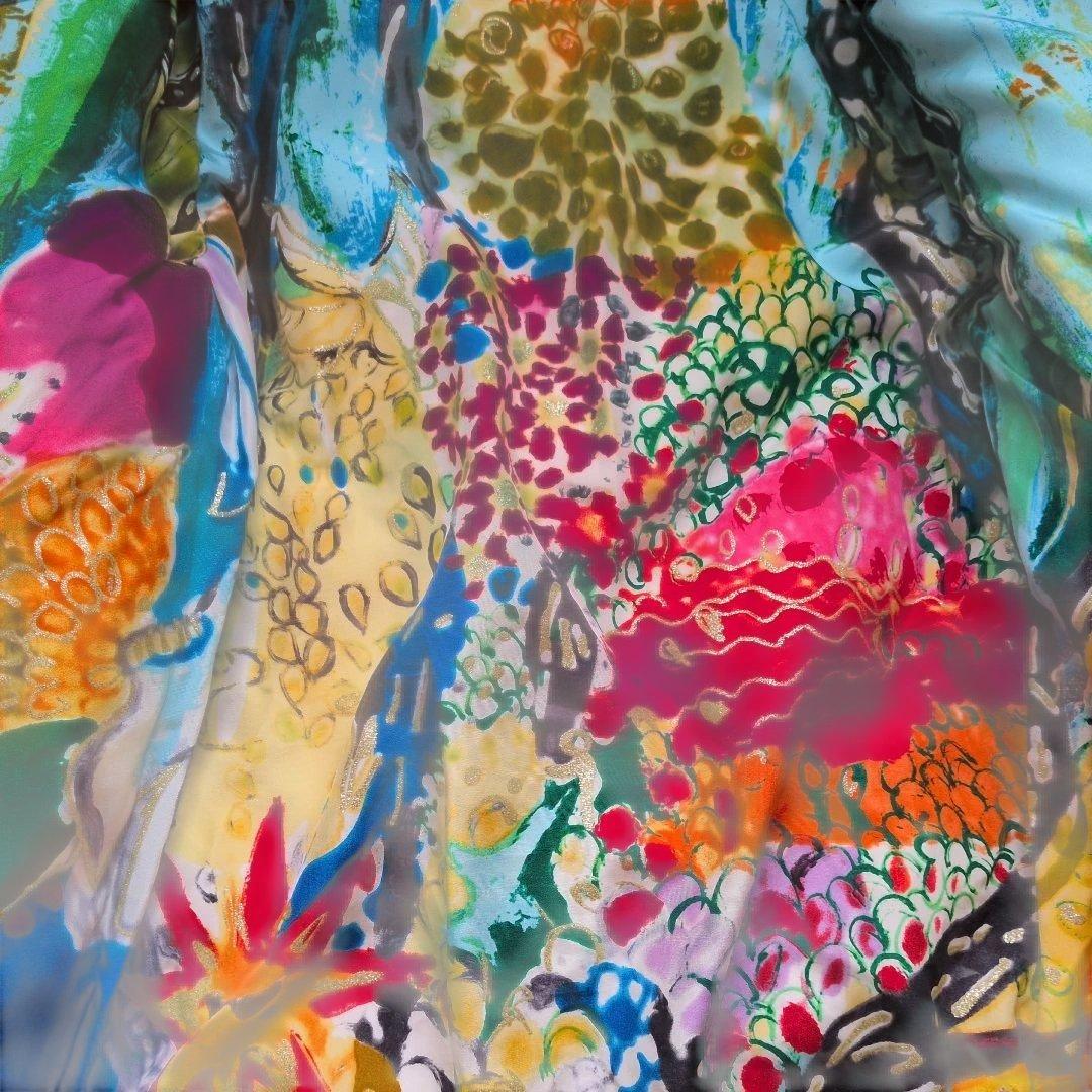 ツモリチサト ベロア＆シルク異素材ダウンリバーシブルコート Mサイズ