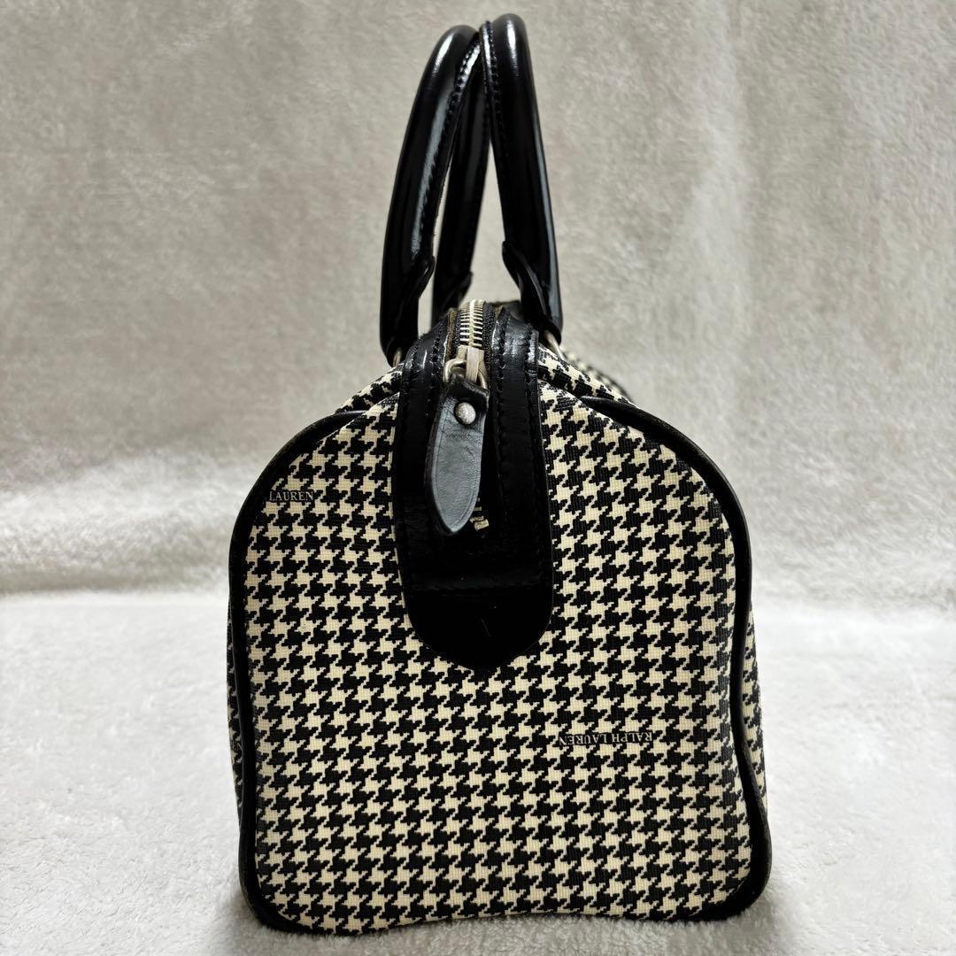 ラルフローレン 千鳥格子柄 ミニボストンバッグ ヴィンテージ PVC