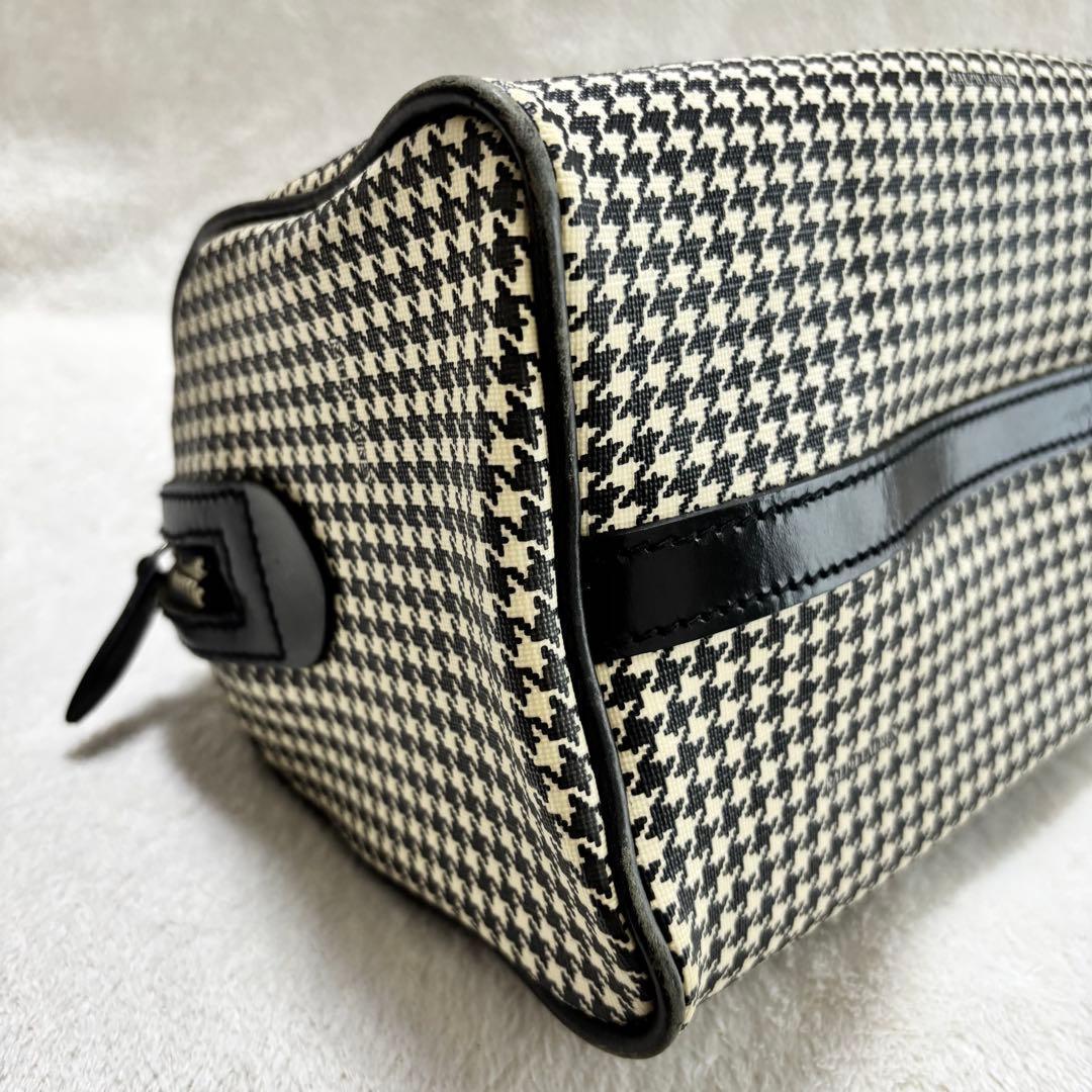 ラルフローレン 千鳥格子柄 ミニボストンバッグ ヴィンテージ PVC