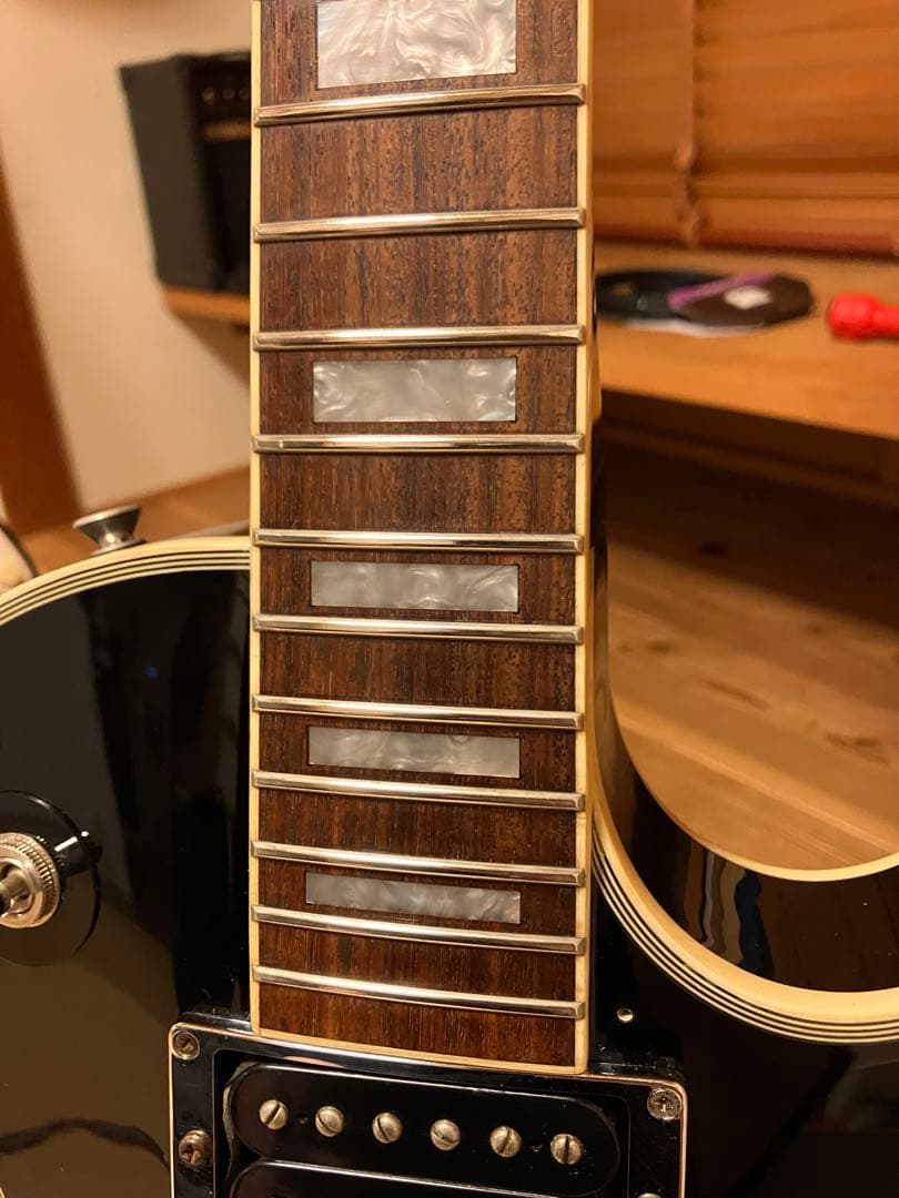 Burny レスポールカスタムタイプ ブラック×シルバー 整備済 メンテ済
