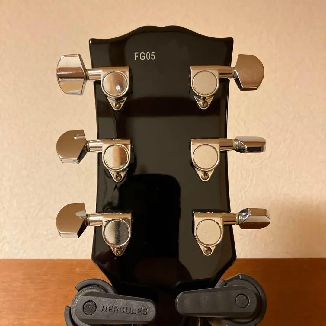 Burny レスポールカスタムタイプ ブラック×シルバー 整備済 メンテ済