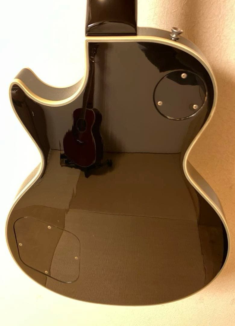 Burny レスポールカスタムタイプ ブラック×シルバー 整備済 メンテ済