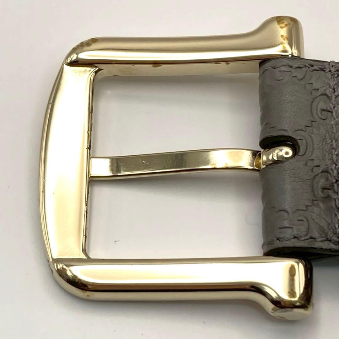 美品】グッチ ベルト シマレザー GG柄 281548 箱付き 保管袋付き