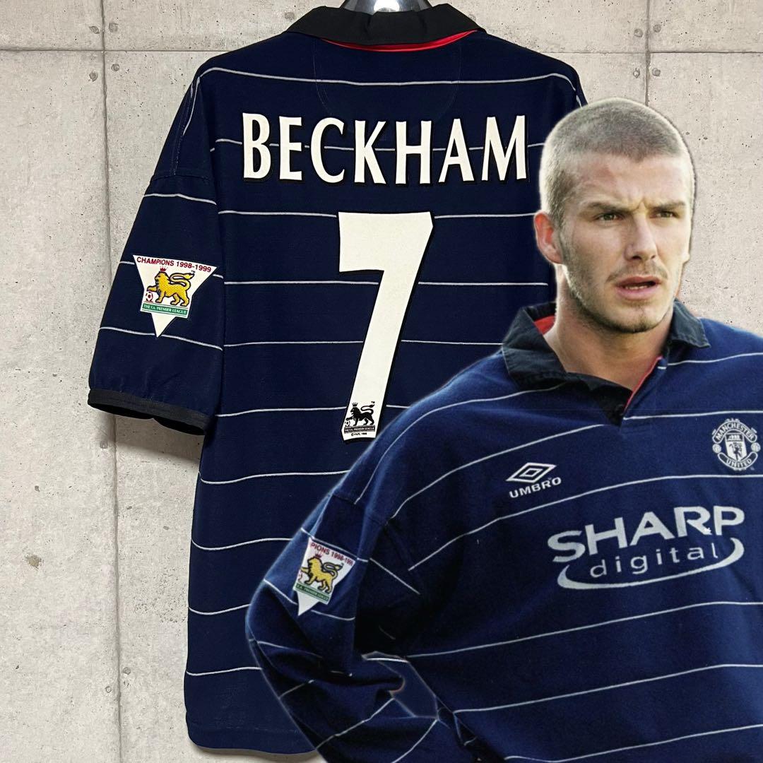 極美品！】99/00 マンチェスター・U ♯7 ベッカム【Mサイズ】パイル地