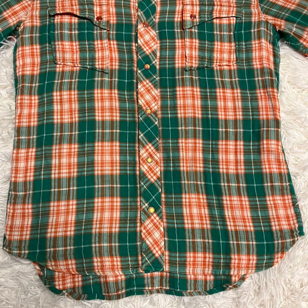 《状態良初期当時物人気早い者勝ち》ティーエムティーtmtチェックウエスタンシャツ