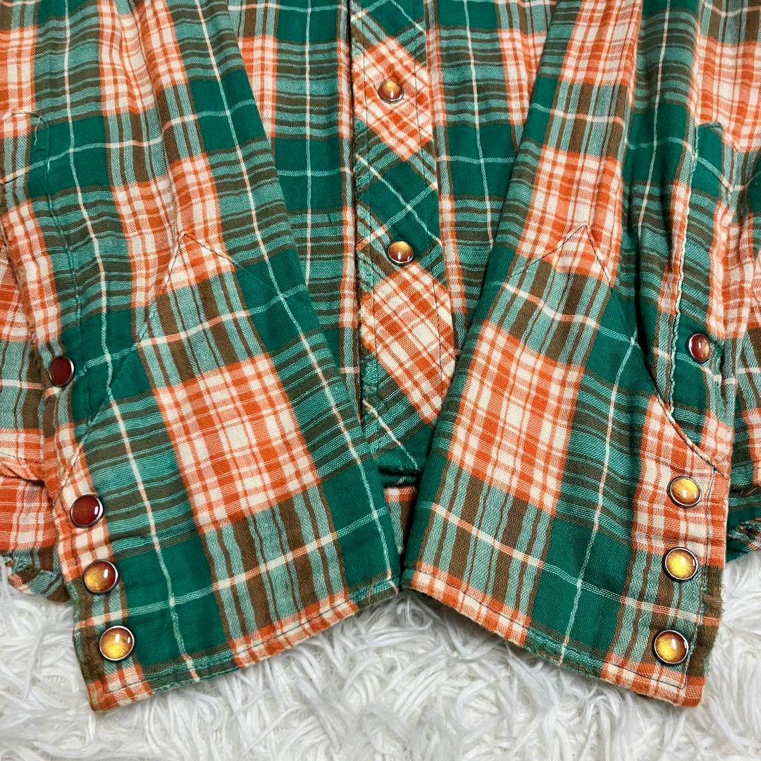 《状態良初期当時物人気早い者勝ち》ティーエムティーtmtチェックウエスタンシャツ