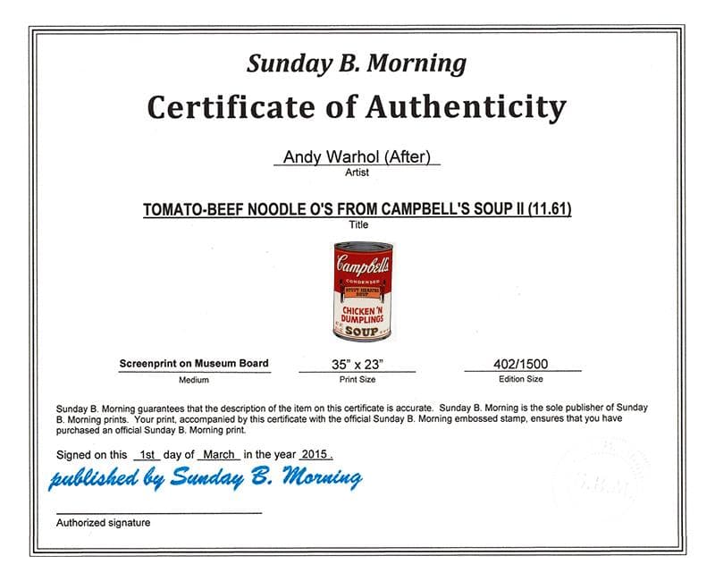 額装品/Sunday Bキャンベル缶Ⅱ Chickin/ウォーホル - メルカリ