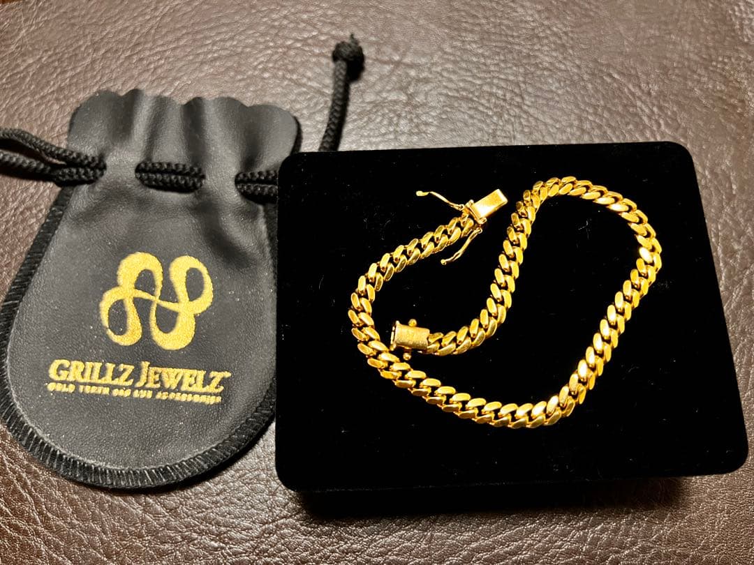 グリルズジュエルズ 10Kマイアミ チェーンブレス avalanche 10K イエローゴールド マイアミブレスレット 幅5mm 17cm-19cm KKP5942