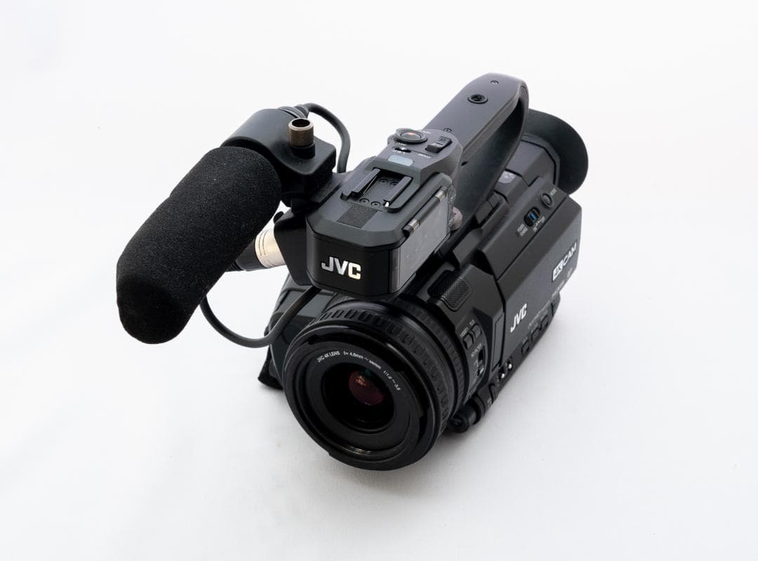 《中古》JVC 業務用ビデオカメラ GY-HM200　外部マイク、ケース付き