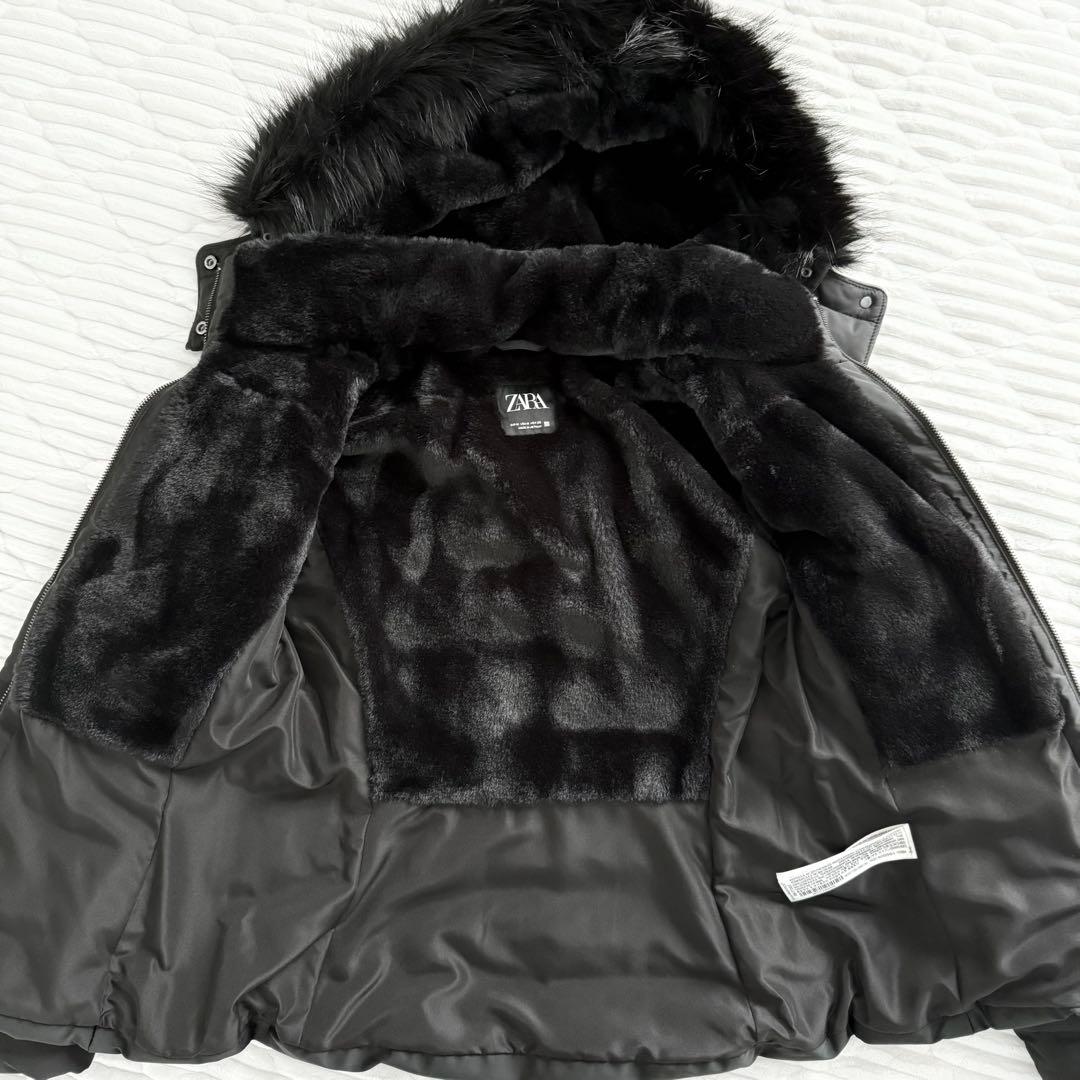 新品同様】ZARAファー付きフード ダウンジャケット - メルカリ
