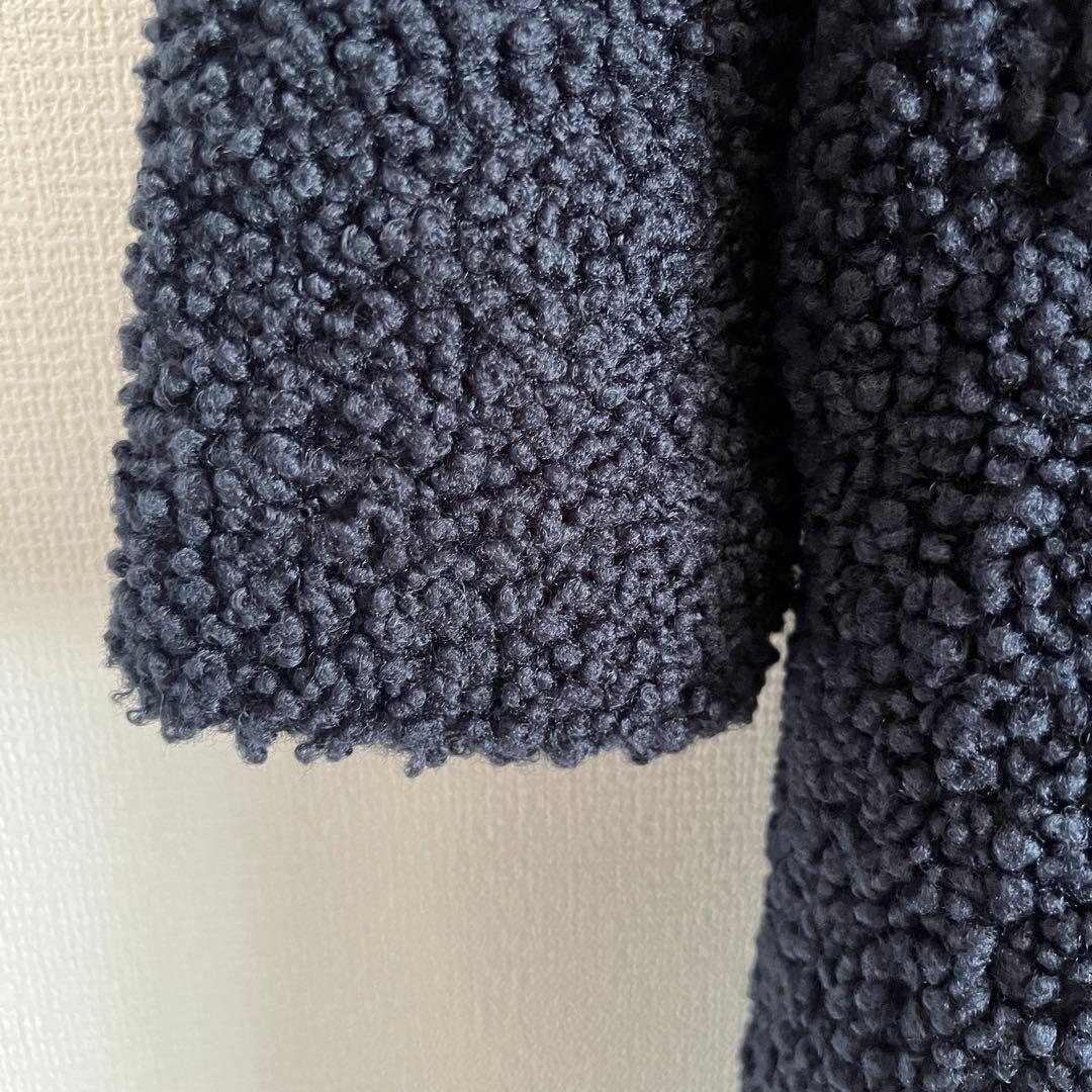 美品 ZARA ザラ テディベアコート ネイビー ボア L相当 - メルカリ