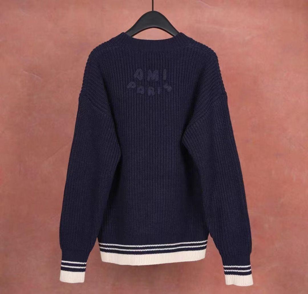 ✨新品✨ ami paris アミパリス ネイビー Vネックセーター MM - メルカリ