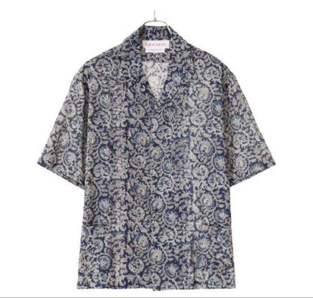 niceness ナイスネス KHAN Kadhiブロックプリント 開襟シャツ NICENESS / Timeless Pieces | IDEAL