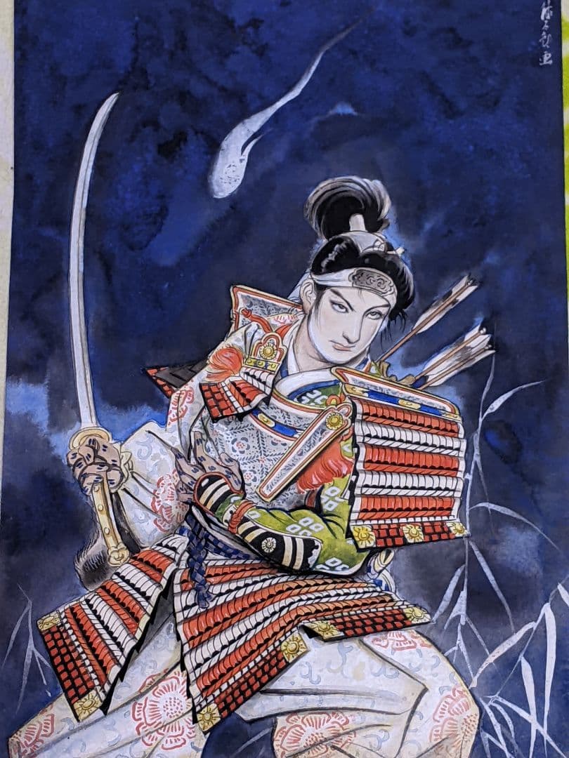 玉井徳太郎 直筆彩色 武者絵