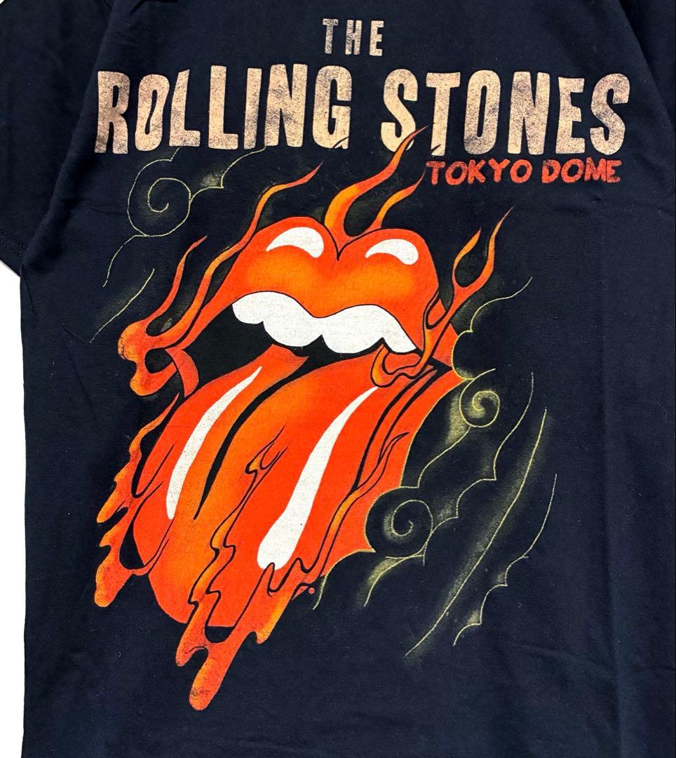 ローリングストーンズ ファイアー ベロT黒 ①