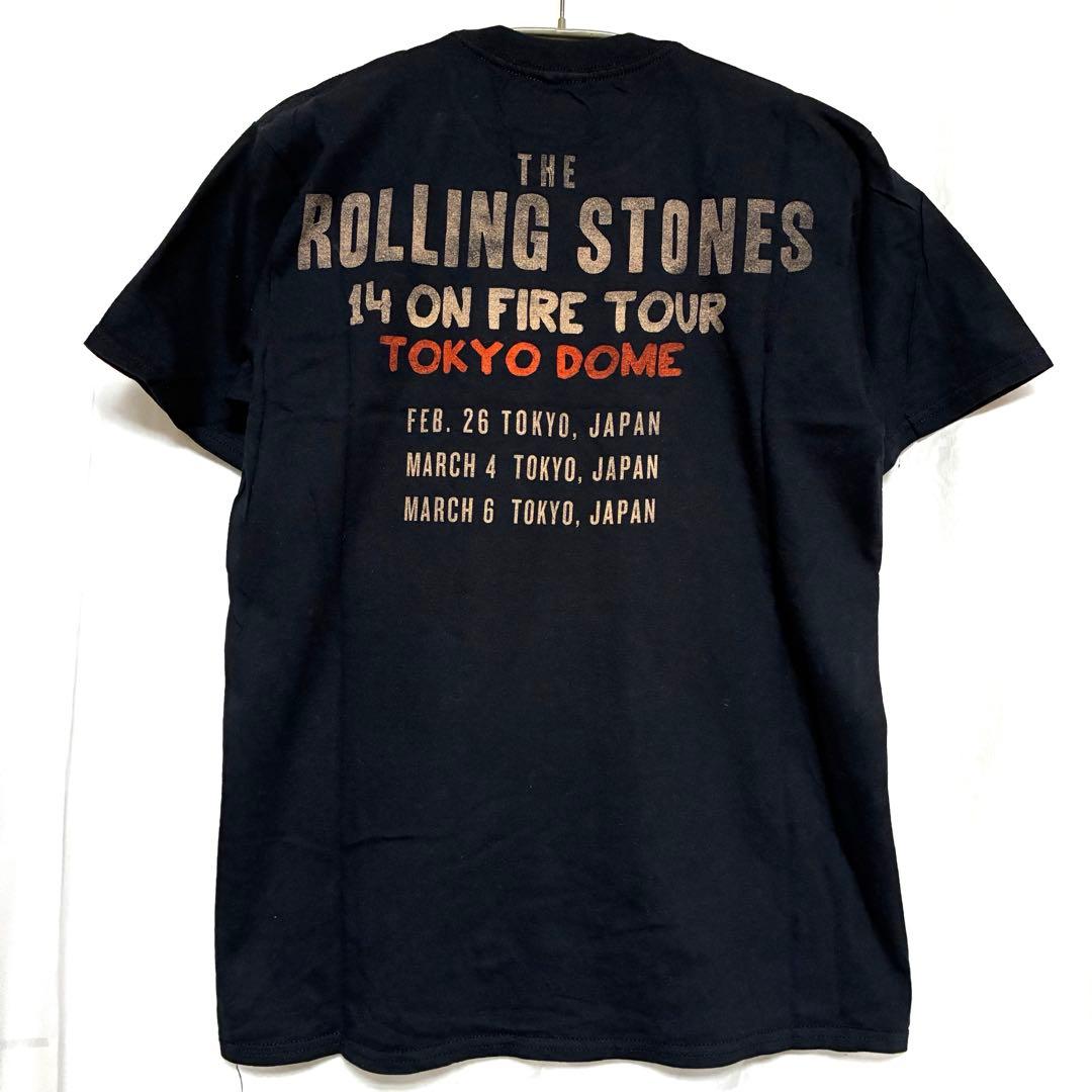 ローリングストーンズ ファイアー ベロT黒 ①