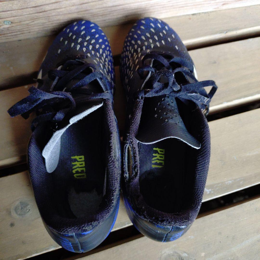 adidas サッカーシューズ 青/黒 スパイク25㌢ - メルカリ