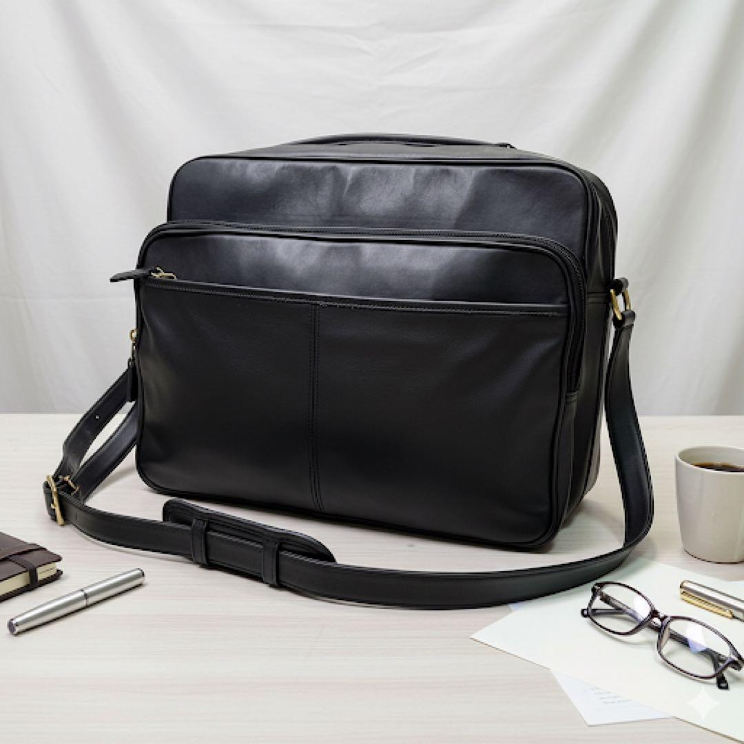 希少美品✨COACH オールドコーチ　ショルダーバッグ レザー　ブラック　A4 ヴィンテージ オールドCOACH ショルダーバッグ 本革