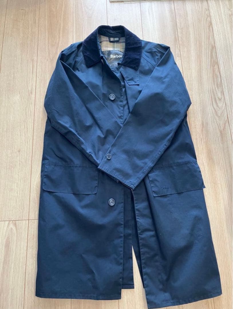 美品barbourバブアー シングルブレステッド　ネイビー紺　ステンカラーコート Barbour（バブアー） ステンカラーコート コート 「EXMOOR