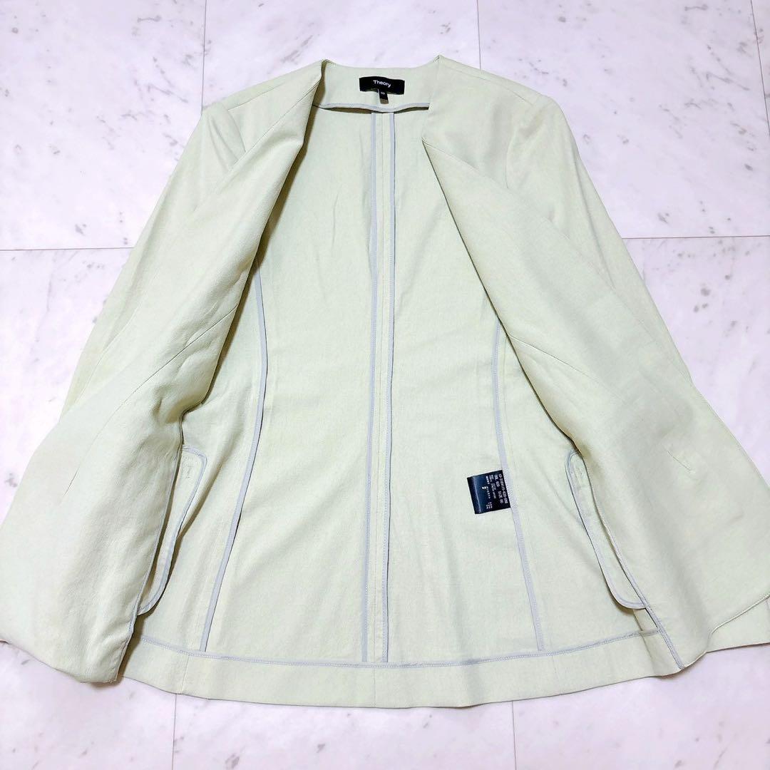 《23ss》セオリー パンツスーツセットアップ ノーカラージャケット ストレッチ