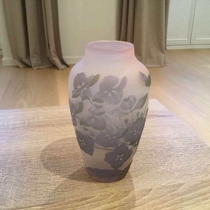 エミール・ガレ 花瓶 オリジナル 本物 紫陽花 アール・ヌーヴォー 仏