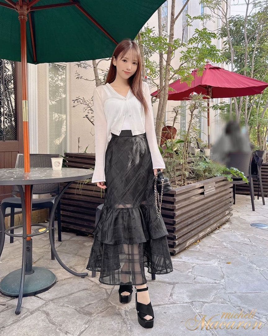 ミシェルマカロン シースルーマーメイドスカート XS ブラック - メルカリ