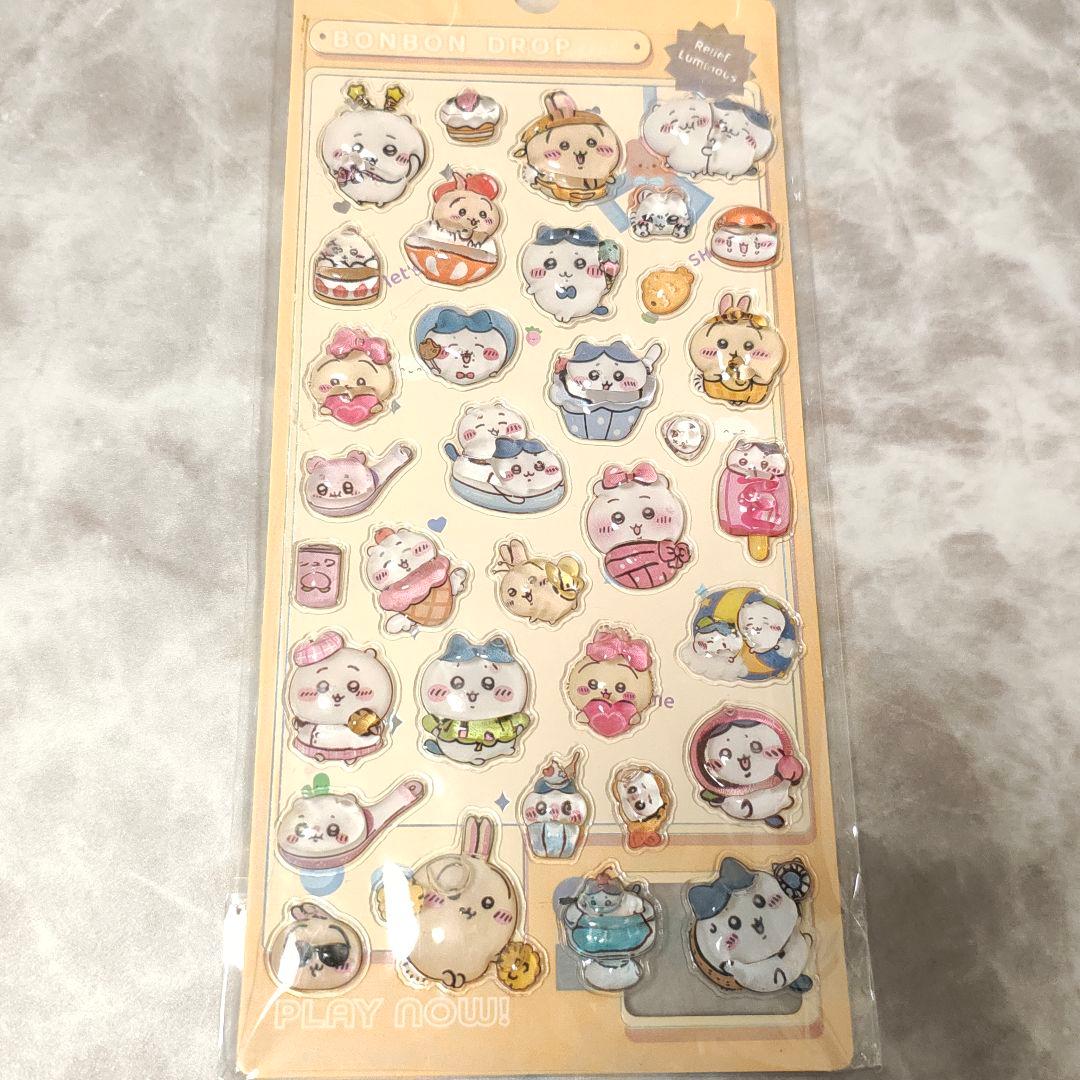 ちいかわ ウォーターインシール ぷくぷく 3D ハチワレ ウサギ 水シール