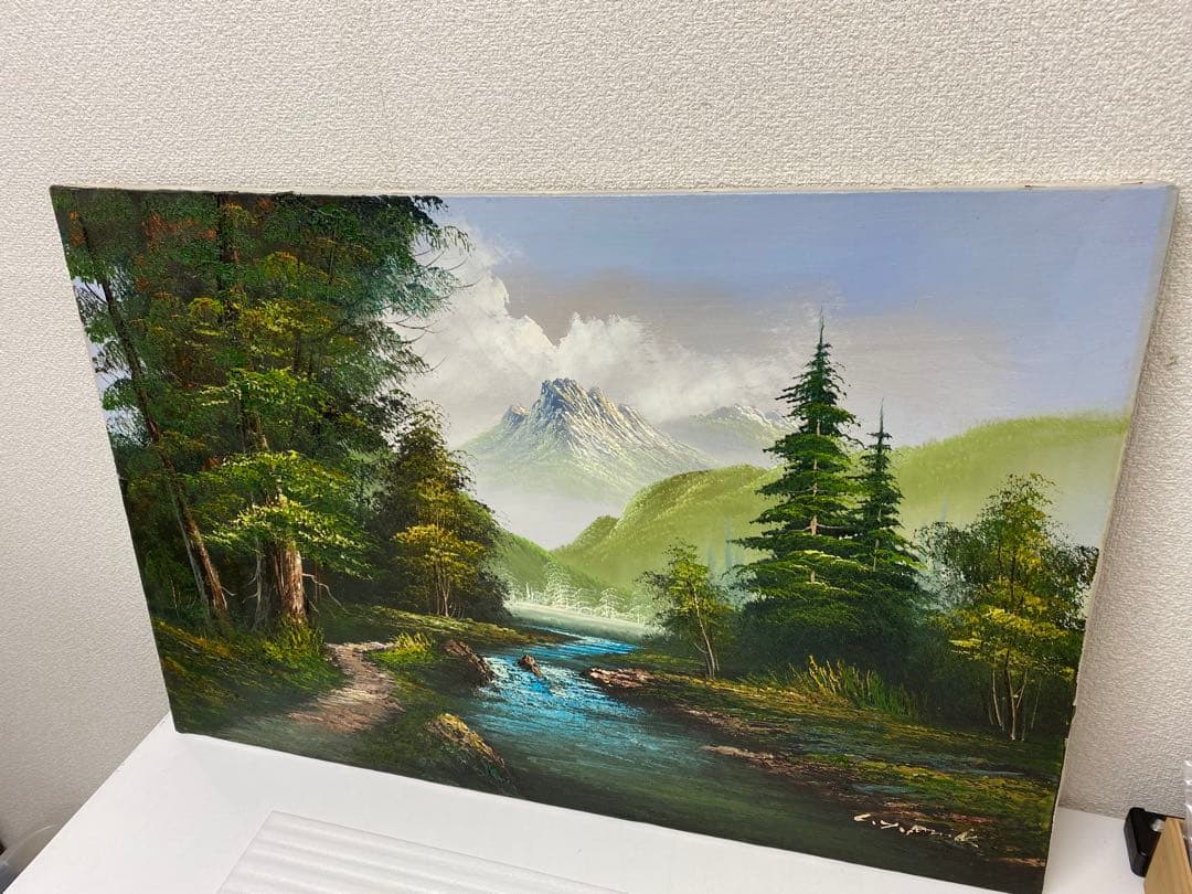 3-3302 風景画 油絵 絵画 油彩画 肉筆 美術 アンティーク　額縁無　油彩