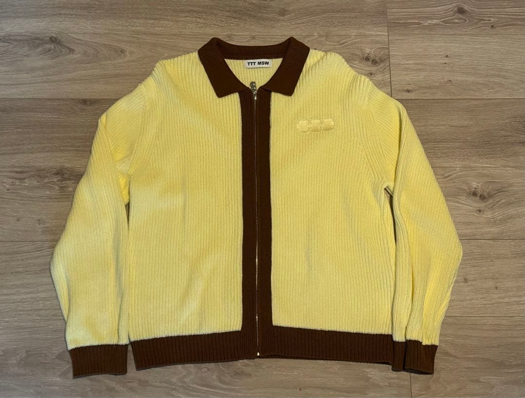 ttt msw zip up cardigan yellow