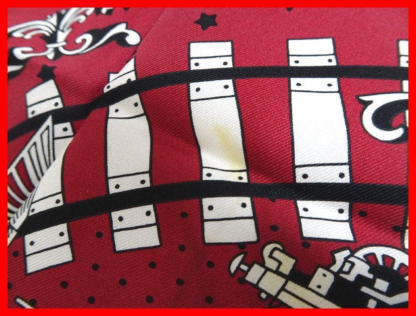 HERMES スカーフ カレ55 オール・アボード！ レッド 中古 Mイ-274