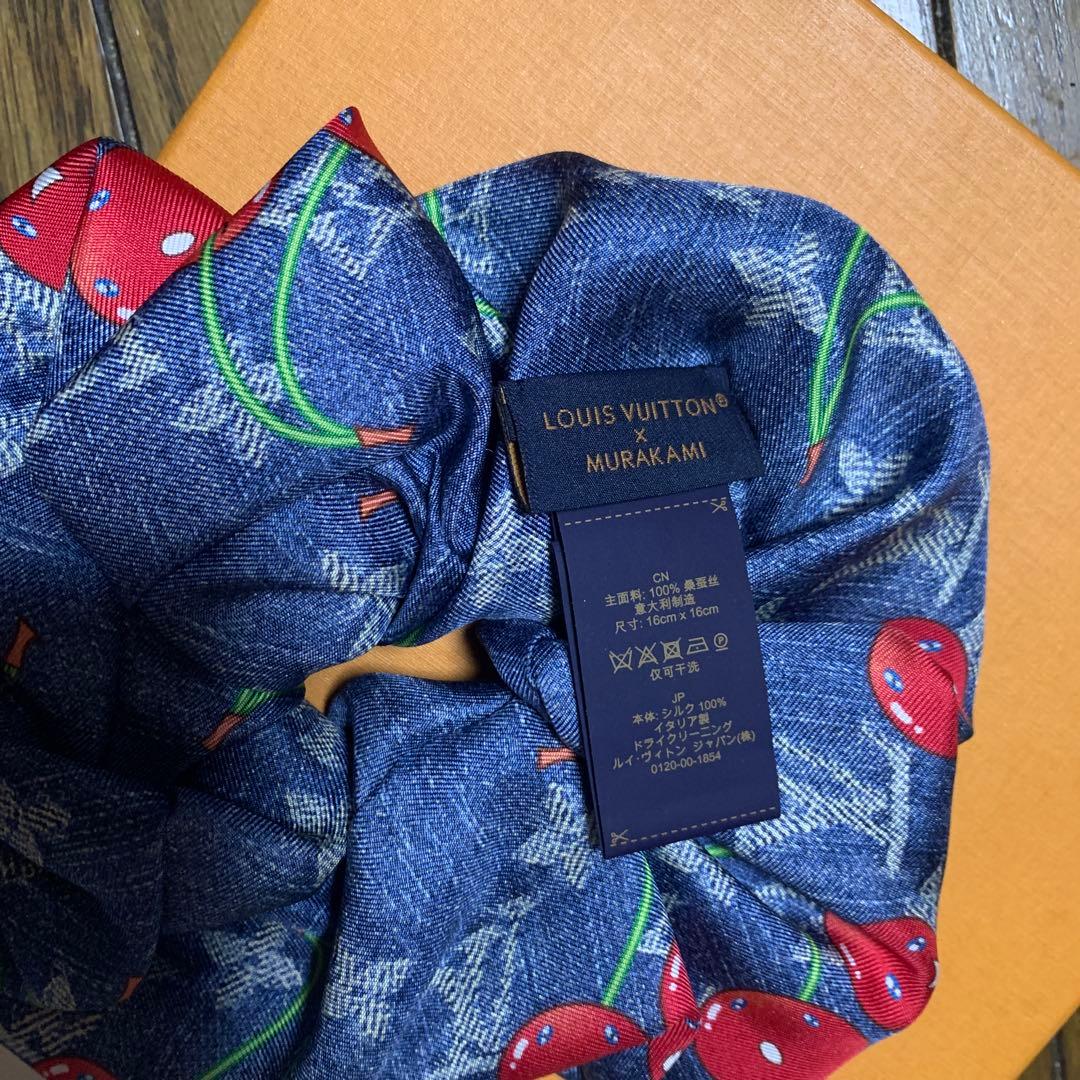 ルイ・ヴィトン シュシュ デニムブルー 新品未使用タグ付き チェリー