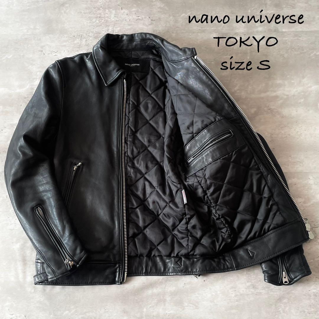 コ*ン様 国内正規品★ナノユニバース シープスキンレザー シングルライダースジャ NANO universe（ナノ・ユニバース） 革ジャン ライダース レザー