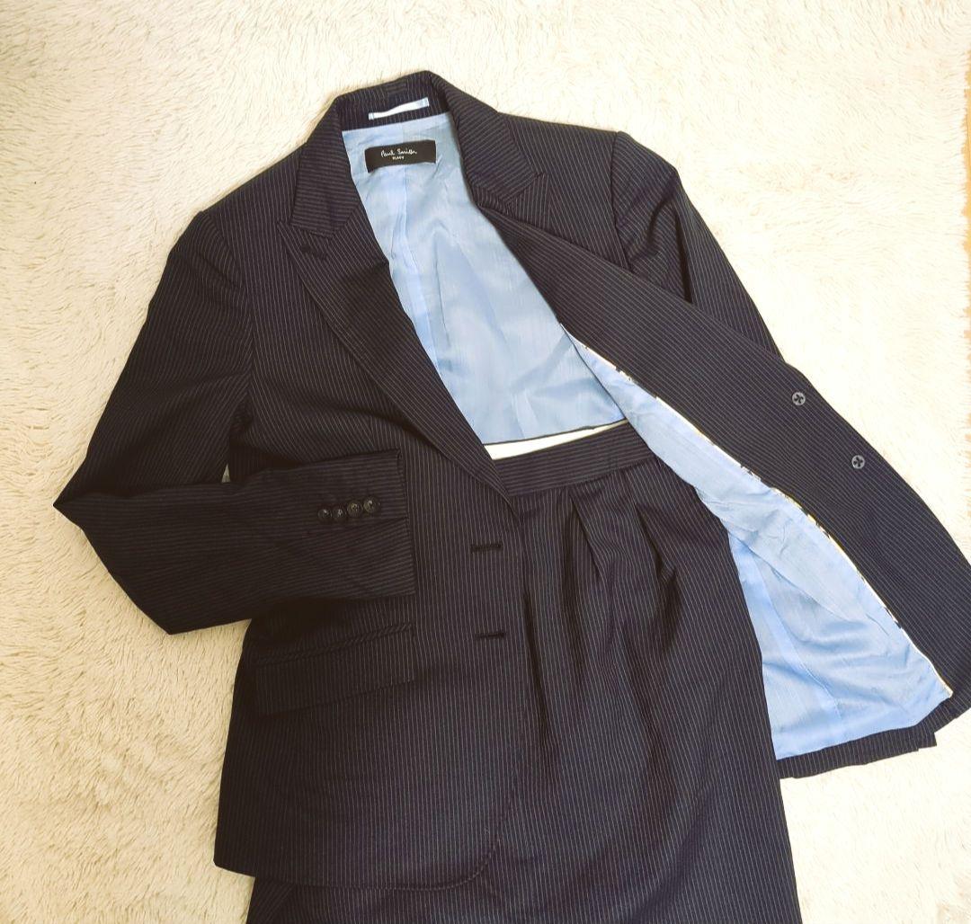 【訳アリ】ポールスミス　ブラックレーベル　スカートセットアップ ストライプ　L ストライプ レディース スーツ スカート 2ピース アンサンブル