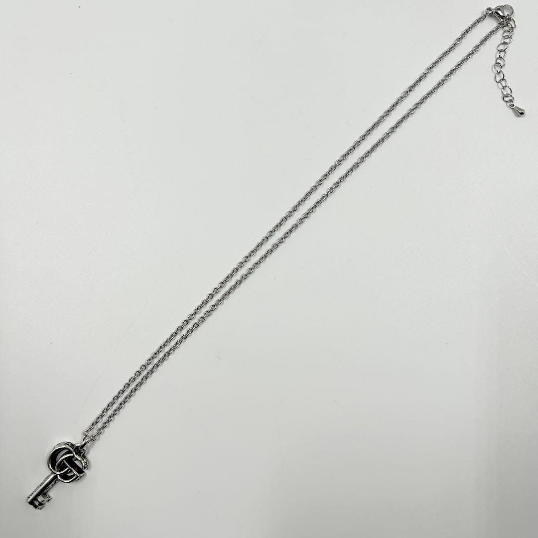 美品✨ グッチ ネックレス アラベスク キー ダブルG 燻 シルバー 925