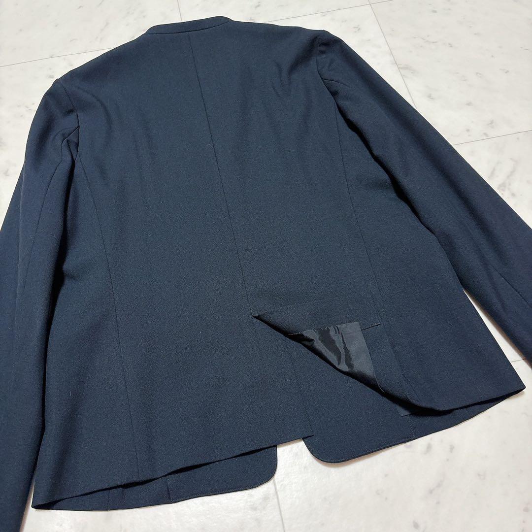 《美品》PLST パンツスーツセットアップ ノーカラー ブラック L パンツ新品