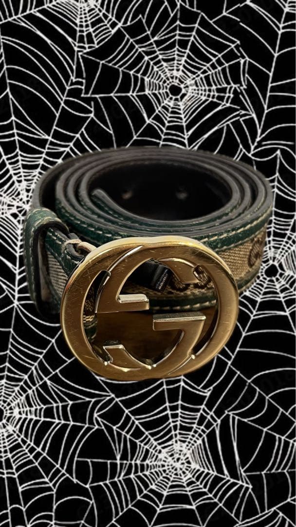 GUCCI GGロゴ　 グッチ　ベルト　ダークグリーン　箱付き GUCCI(グッチ) / ベルト/レザー/GRN/メンズ/406881 | 中古品の販売