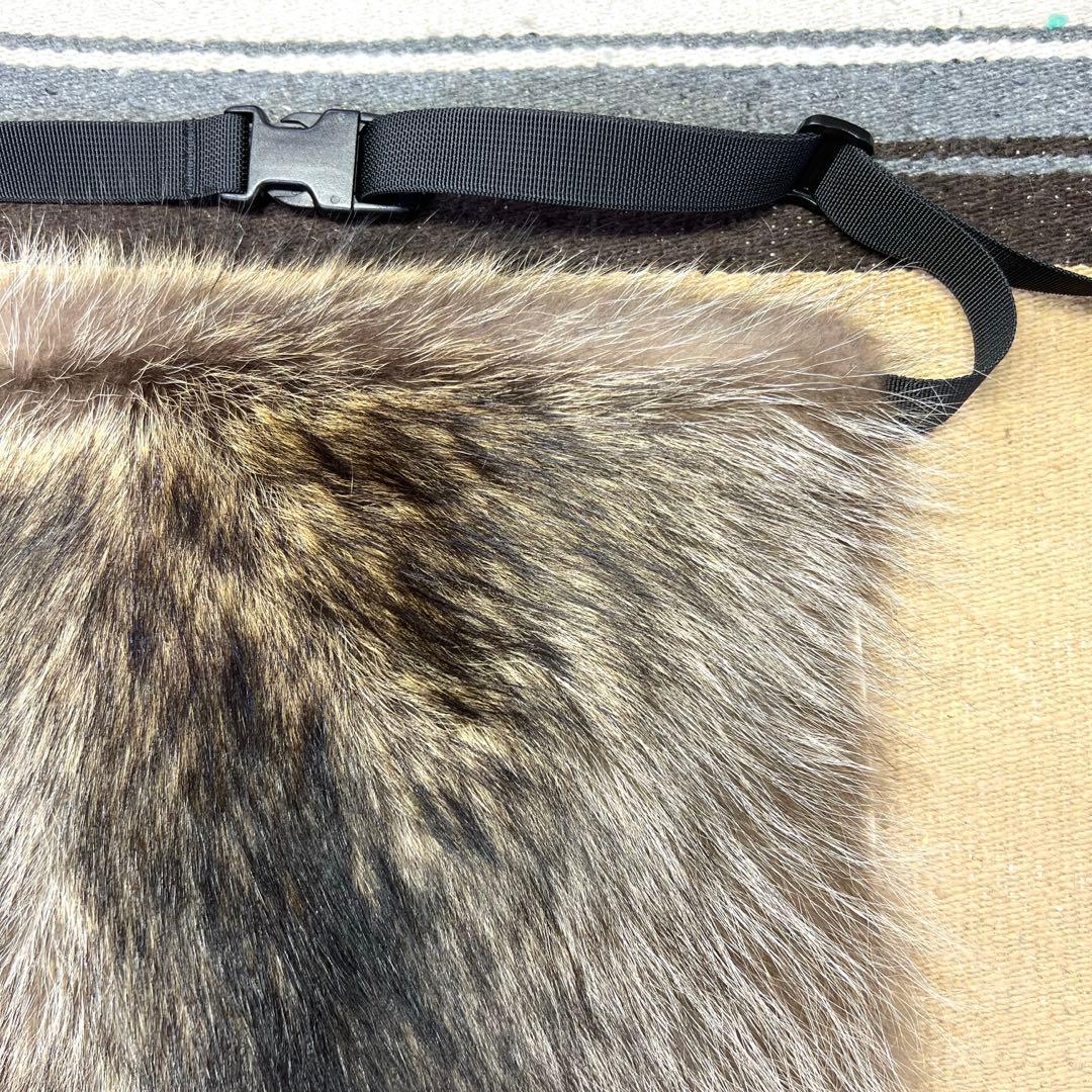 顔付 特大ラクーン アライグマ 尻あて腰当 登山 キャンプ スキー山伏