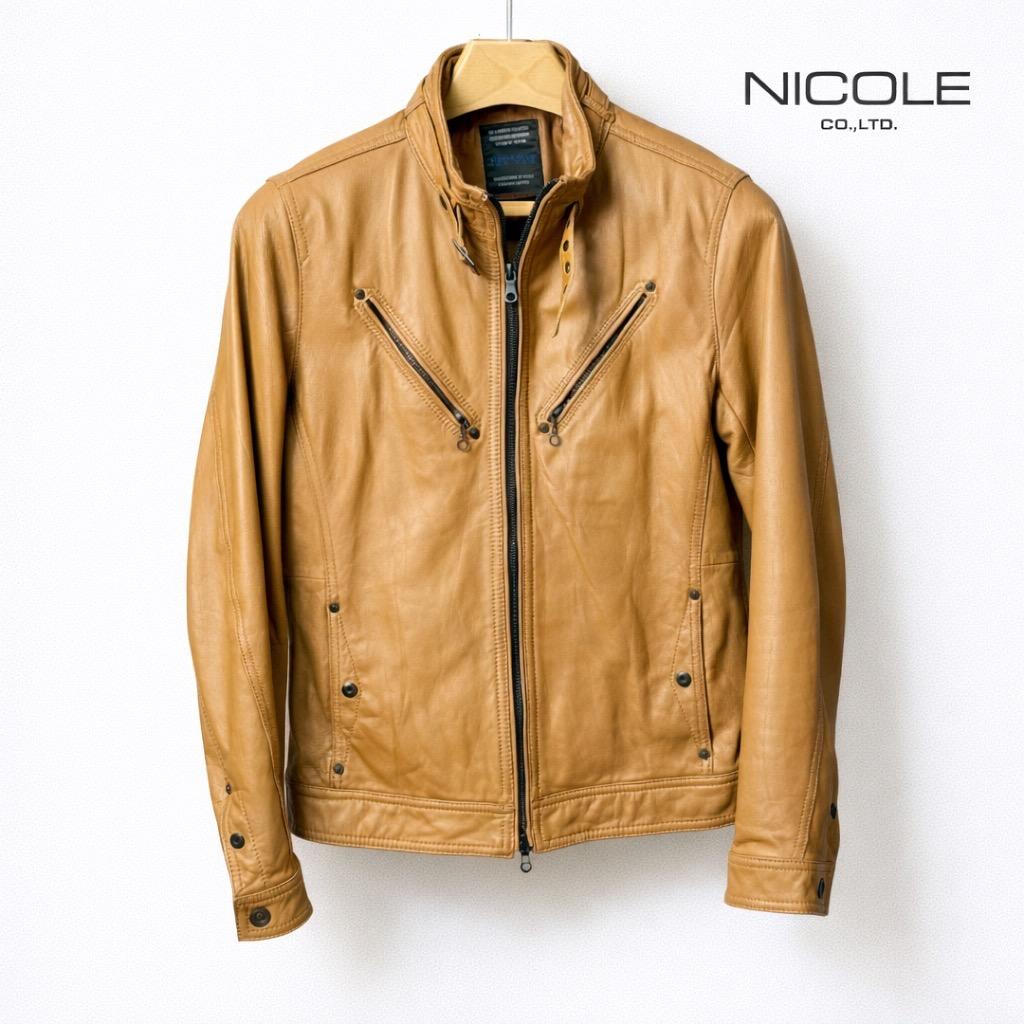 ニコルクラブフォーメン 山羊革 シングルライダースジャケット