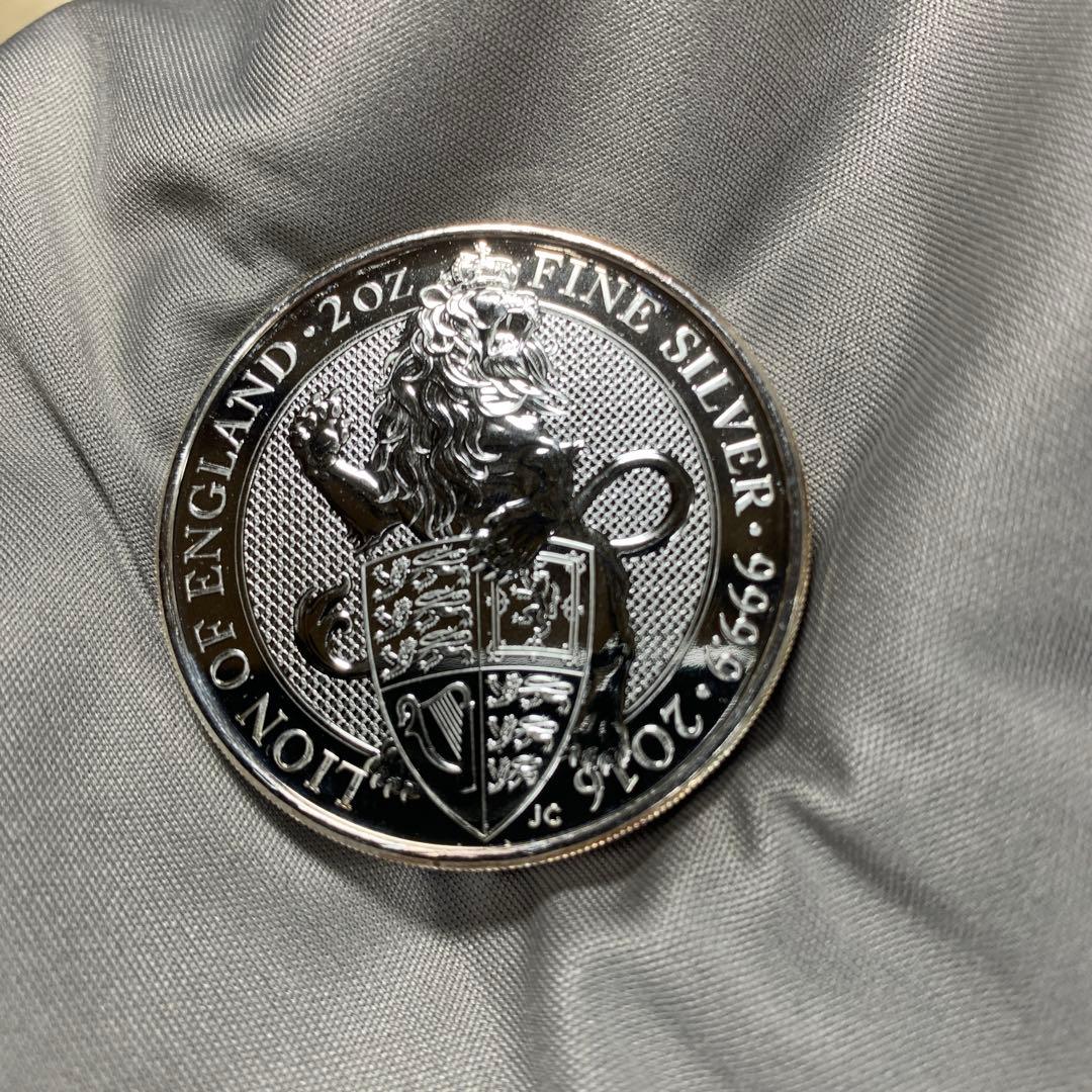 純銀貨 2オンス クイーンズビースト 2016 ライオン・イングランド M3