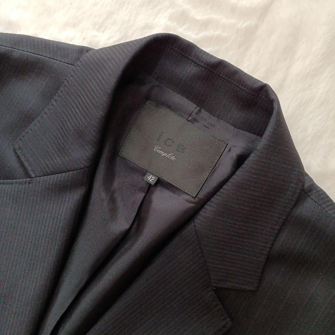 iCB complete 高級ライン パンツセットアップ 42 大きいサイズ 紺