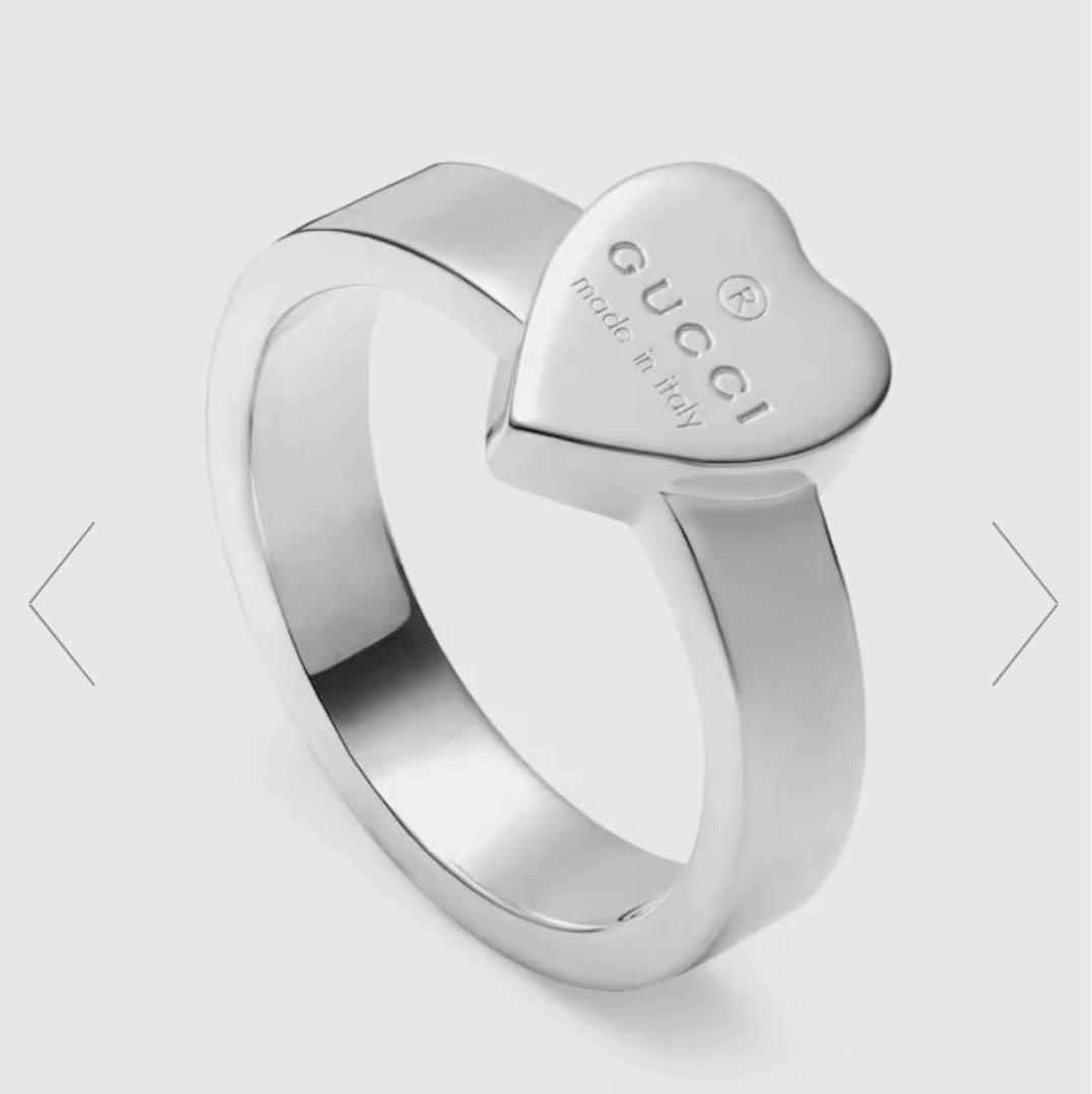 GUCCI ハートリング XSサイズ シルバー GUCCI トレードマーク ハート 付き リング ・スターリングシルバー