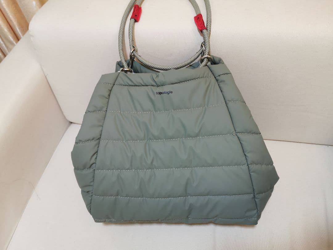 Topologie グレー キルティング トートバッグ大容量折りたたみ