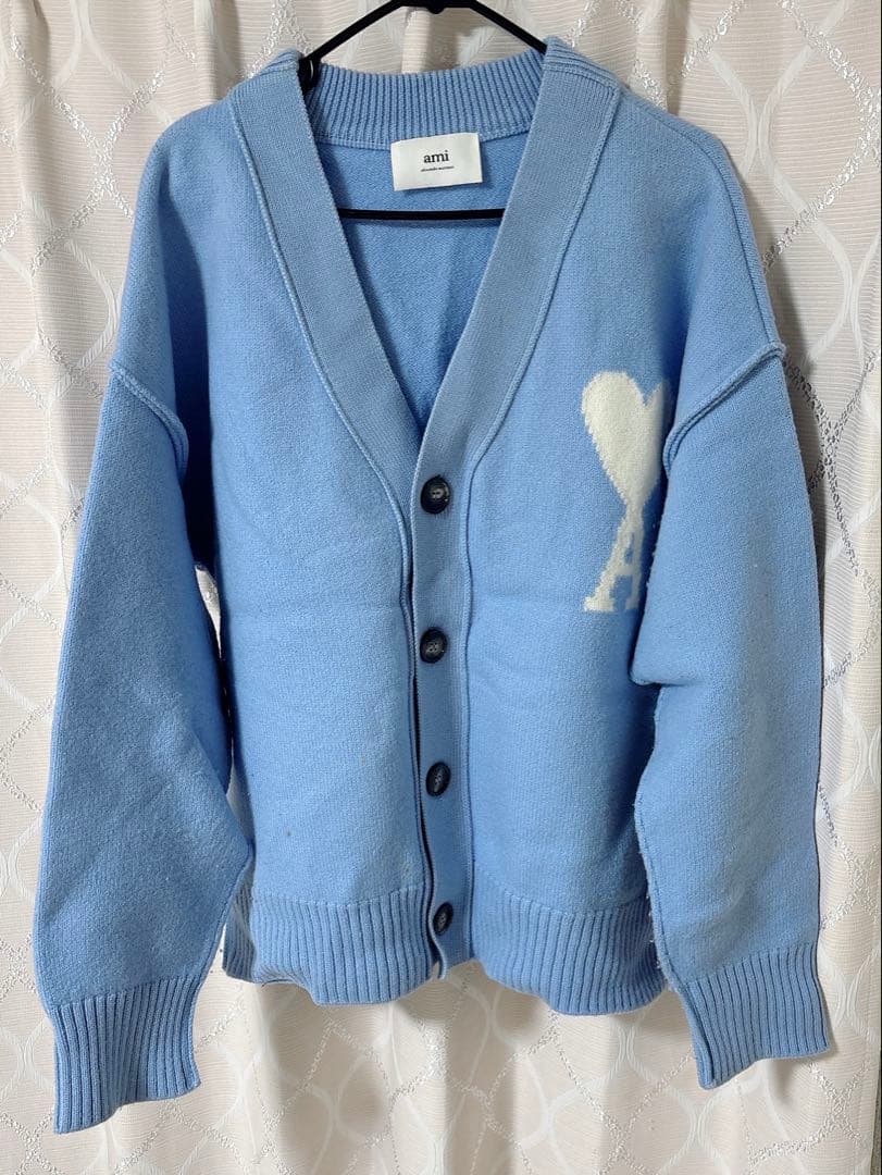 AMI Paris アミパリス カーディガン ブルー ハートロゴ 正規品 AMI Paris Ami De Coeur カーディガン | ブルー | FARFETCH JP