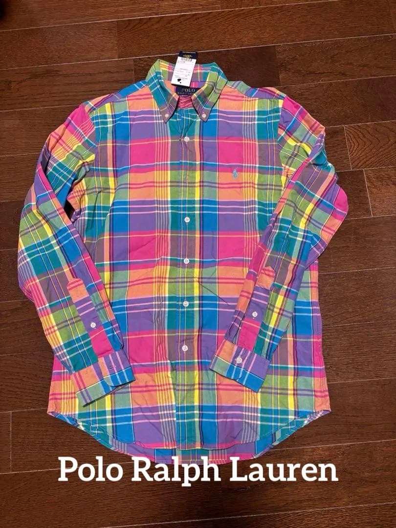 未使用　Polo Ralph Lauren マドラスチェック　長袖シャツ S S / 90's POLO RALPH LAUREN オールドポロラルフローレン マドラス