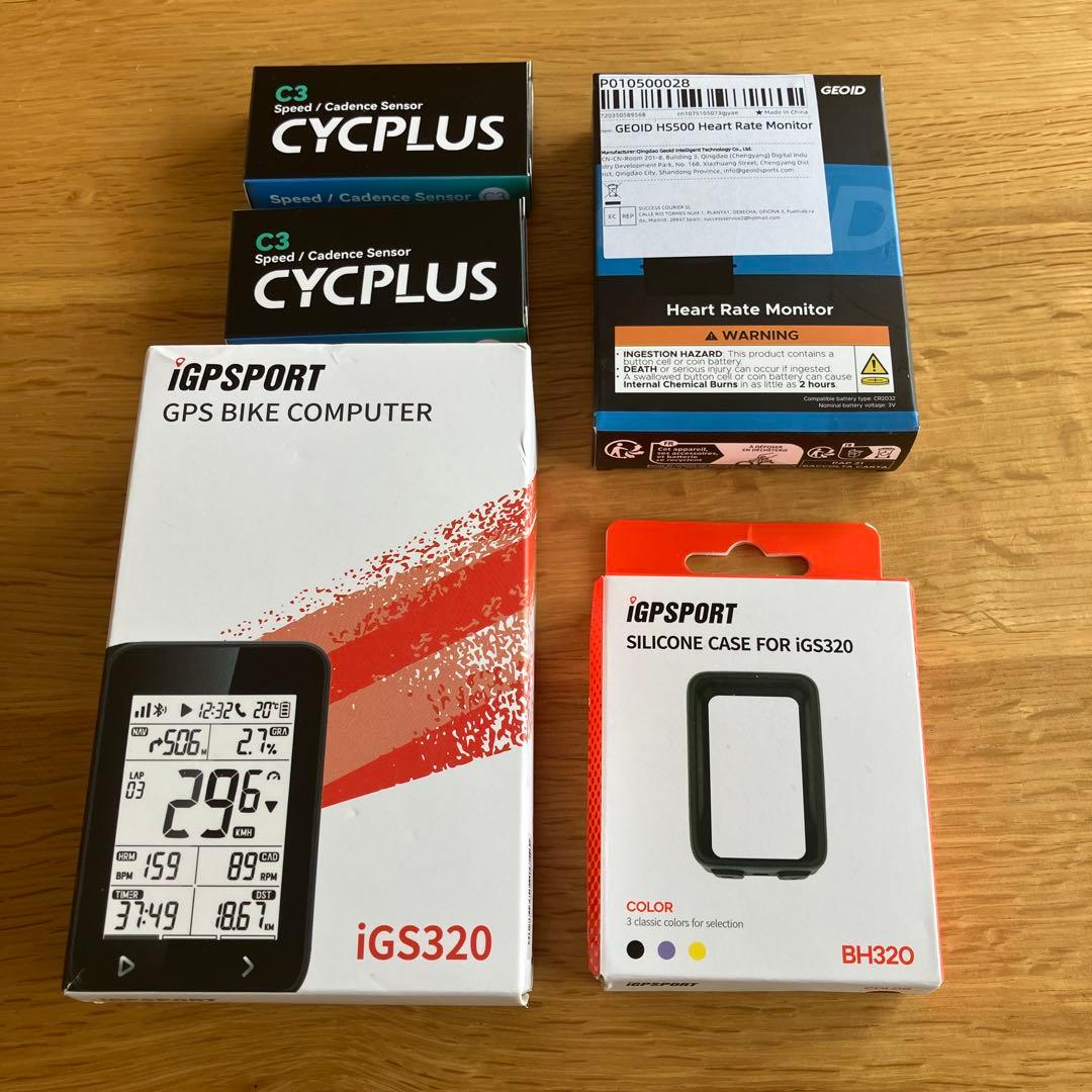 【ほぼ新品】iGPSPORT iGS320＋センサー ＋ケース　セット UI_7dc844f7-25f9-447e-a627-