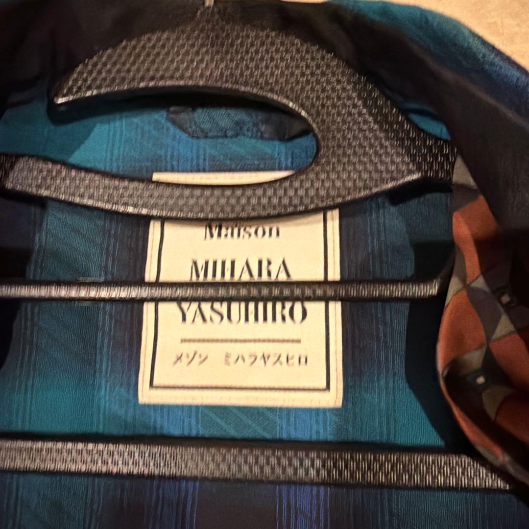 メゾン ミハラヤスヒロ レイヤードチェックオーバーシャツサイズ44