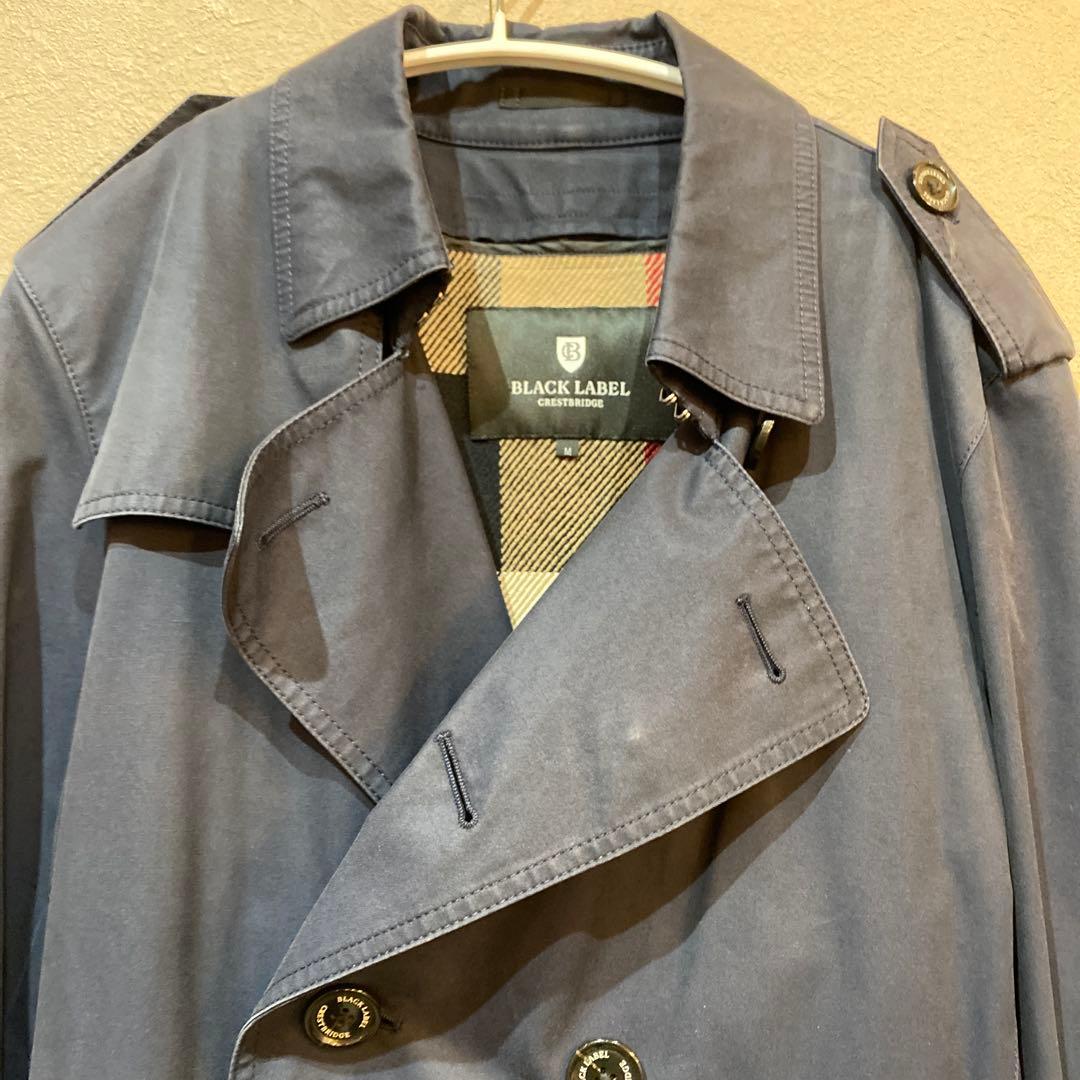 BLACK LABEL CRESTBRIDGE トレンチコート ネイビー 羊毛 - メルカリ