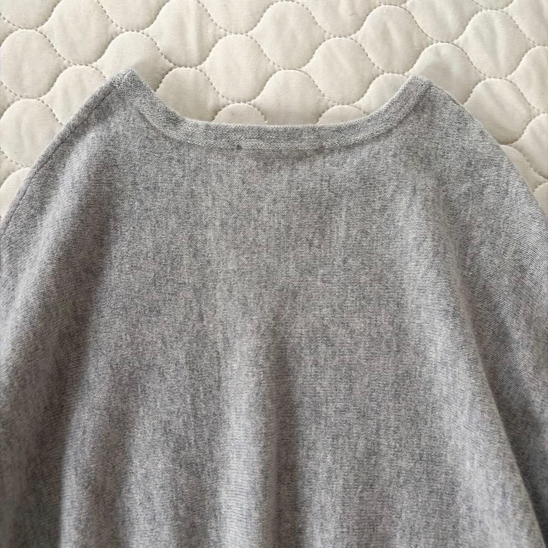 美品】BEARDSLEY ビッグショートクルーネックニット グレー FREE