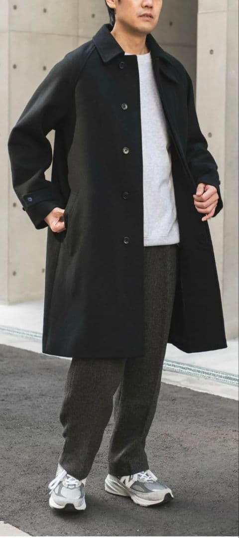 アーバンリサーチメルトンステンカラーコート L ブラック定価33,000